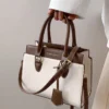 belleborg حقيبة كاجوال مع تفاصيل حرفية باللونين للمراهقات والطالبات والموظفات في المكاتب، مناسبة للمكتب والجامعة والعمل والتنقلات والسفر والرحلات، حقيبة نسائية أنيقة مثالية للعمل والأعمال المكتبية 23