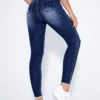 shein essnce بنطلون جينز نحيل خصر عالي ممزق تأثير الشارب 5