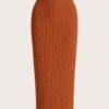 shein ezwear تنورة مرتفعة الخصر محبوكة مع تصميم ريب للصيف 8