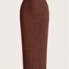 shein ezwear تنورة مرتفعة الخصر محبوكة مع تصميم ريب للصيف 12