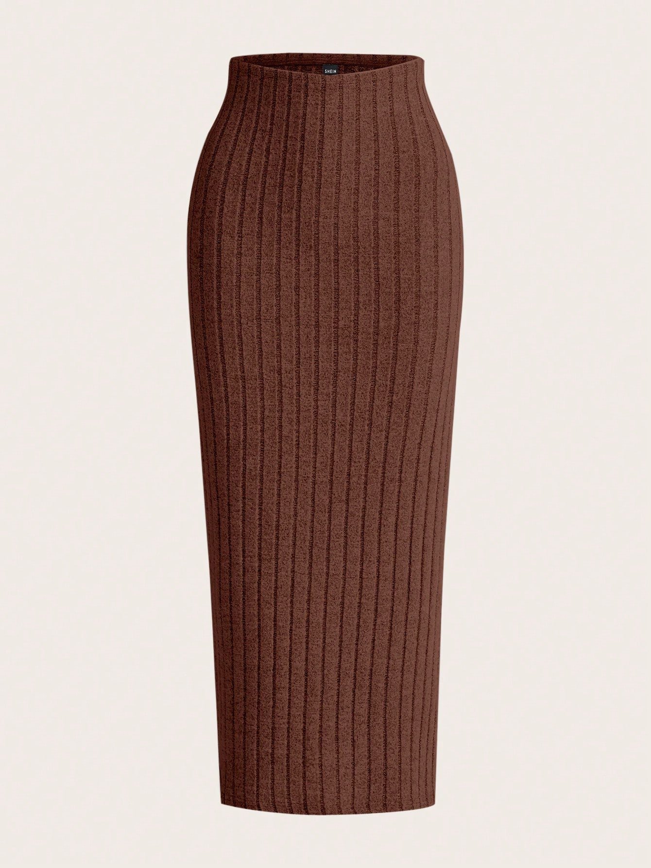 shein ezwear تنورة مرتفعة الخصر محبوكة مع تصميم ريب للصيف 12