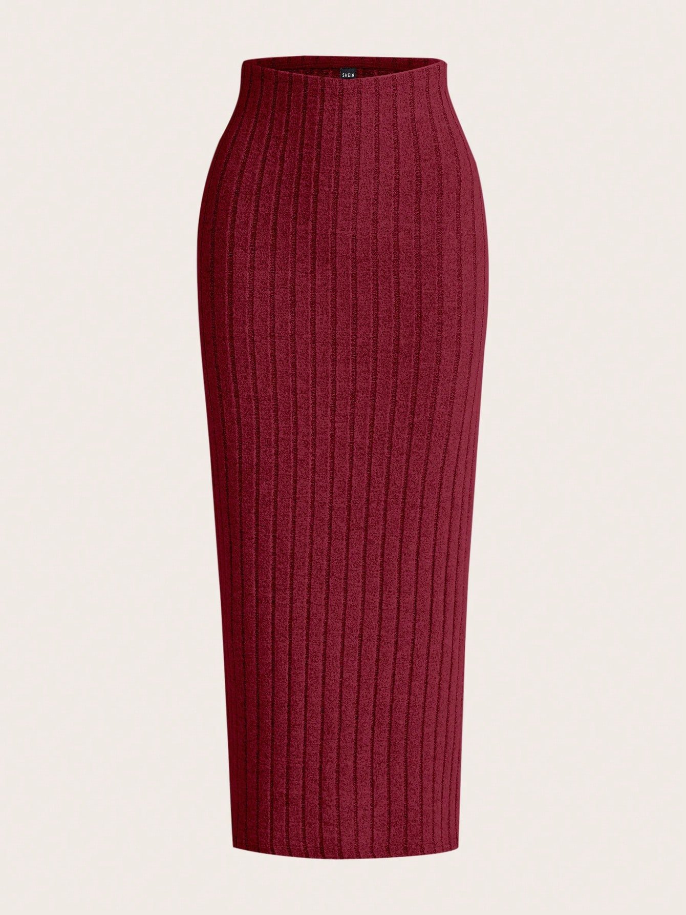shein ezwear تنورة مرتفعة الخصر محبوكة مع تصميم ريب للصيف 2