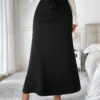 shein essnce تنورة طويلة ذات خصر عالي مطاطي للنساء 4