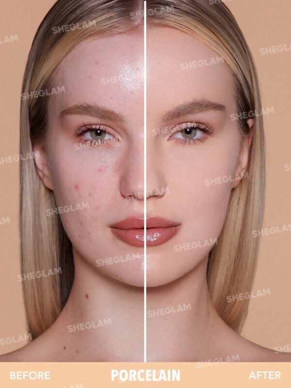 sheglam بودرة أساس skin focus عالية التغطية بورسلين 36 لونًا للتحكم في الزيوت وخالية من العيوب وتغطية كاملة وخفيفة الوزن وبودرة مضغوطة ناعمة غير لامعة وأكثر نعومة ومكياج للوجه تخفيضات هدية عيد الميلاد كريم أساس علامة تجارية جمال مكياج ميكب مستحضرات تجميل 37