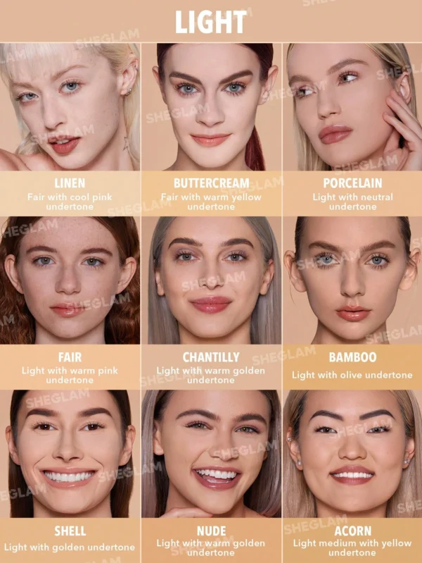 sheglam بودرة أساس skin focus عالية التغطية بورسلين 36 لونًا للتحكم في الزيوت وخالية من العيوب وتغطية كاملة وخفيفة الوزن وبودرة مضغوطة ناعمة غير لامعة وأكثر نعومة ومكياج للوجه تخفيضات هدية عيد الميلاد كريم أساس علامة تجارية جمال مكياج ميكب مستحضرات تجميل 42