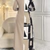 shein lune فستان قميص ماكسي مطبوع بطبعة هندسية للنساء 2