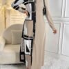 shein lune فستان قميص ماكسي مطبوع بطبعة هندسية للنساء 3