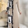 shein lune فستان قميص ماكسي مطبوع بطبعة هندسية للنساء 5