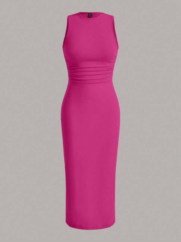 shein ezwear فستان صيفي رداء بخصر مجعد، فساتين صيفية للنساء 5