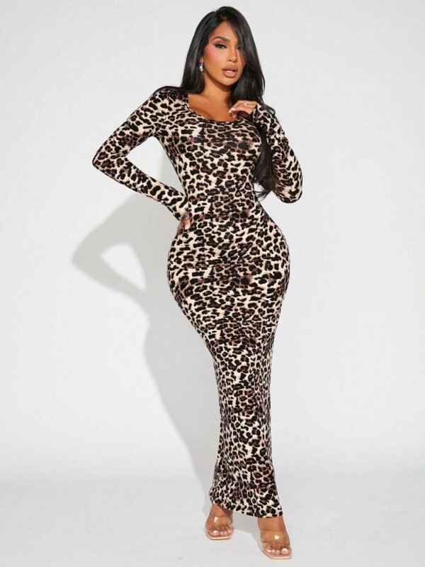 shein sxy فستان نسائي بطبعة الفهد الجذاب 1