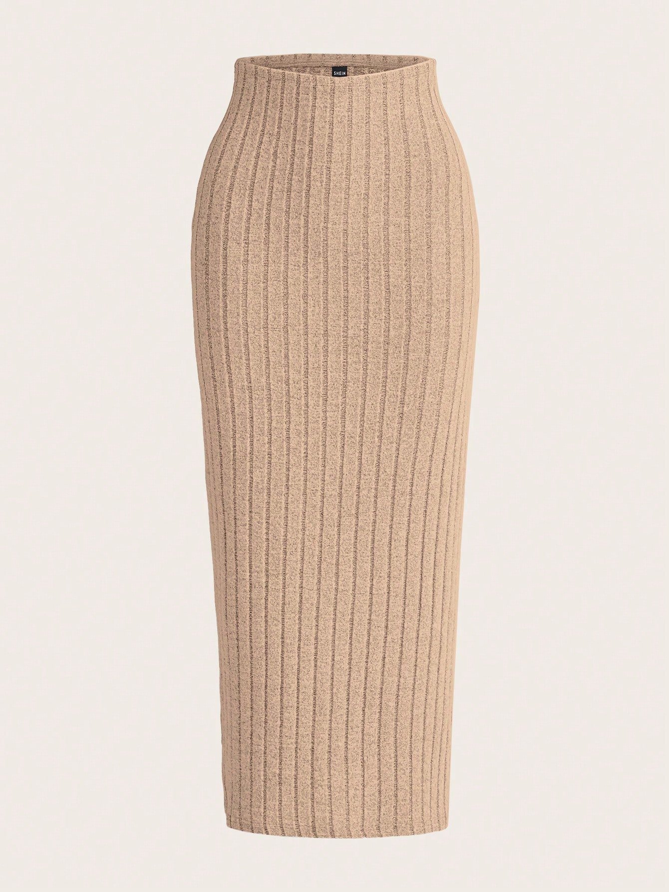 shein ezwear تنورة مرتفعة الخصر محبوكة مع تصميم ريب للصيف 1