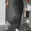 shein petite تنورة نسائية متماسكة عالية الخصر بلون خالص 4