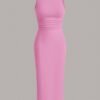 shein ezwear فستان صيفي رداء بخصر مجعد، فساتين صيفية للنساء 8