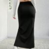 shein ezwear تنورة بتصميم حورية البحر بلون خالص 2