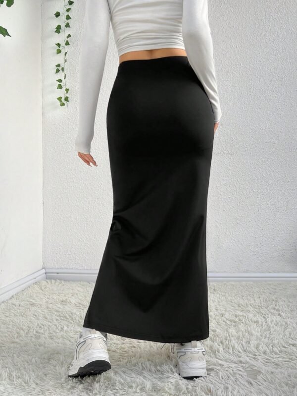 shein ezwear تنورة بتصميم حورية البحر بلون خالص 2
