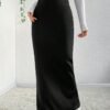 shein ezwear تنورة بتصميم حورية البحر بلون خالص 3