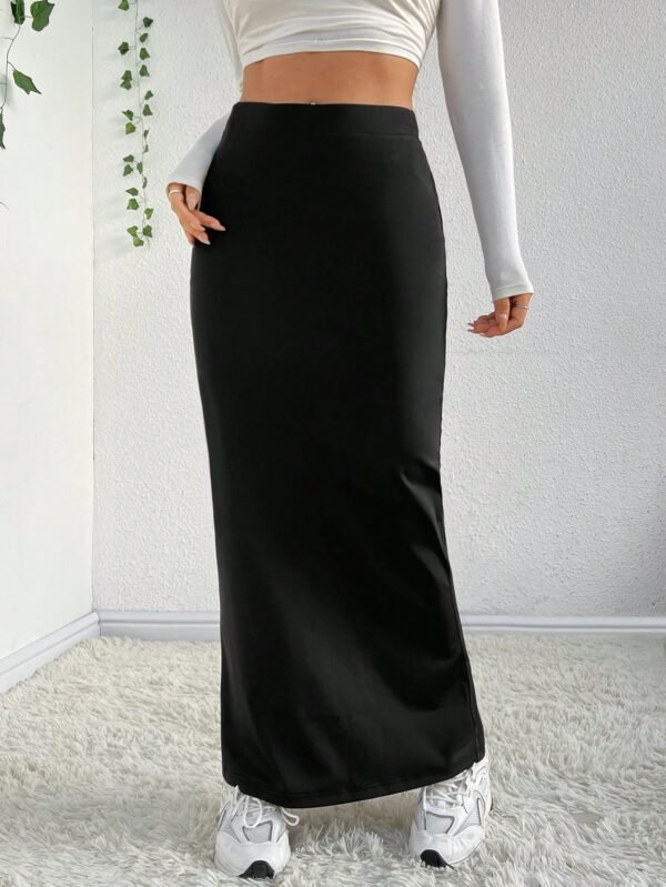 shein ezwear تنورة بتصميم حورية البحر بلون خالص 3