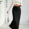 shein ezwear تنورة بتصميم حورية البحر بلون خالص 5