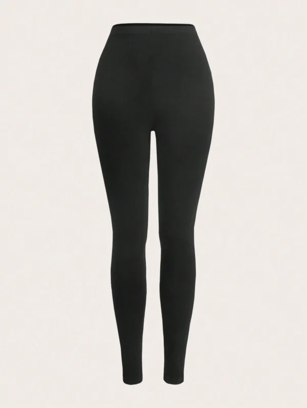 shein ezwear 2 قطعة سروال ضيق بخصر مطاطي بلون أحادي 6
