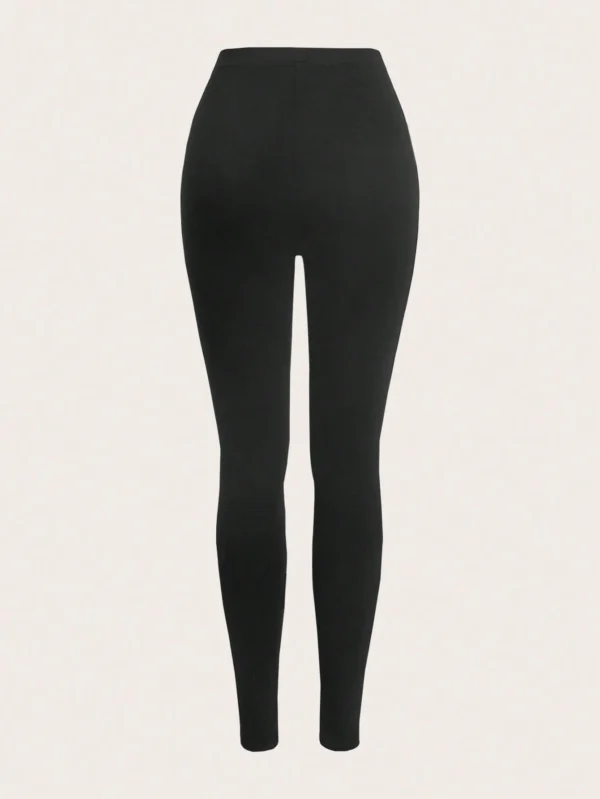 shein ezwear 2 قطعة سروال ضيق بخصر مطاطي بلون أحادي 7