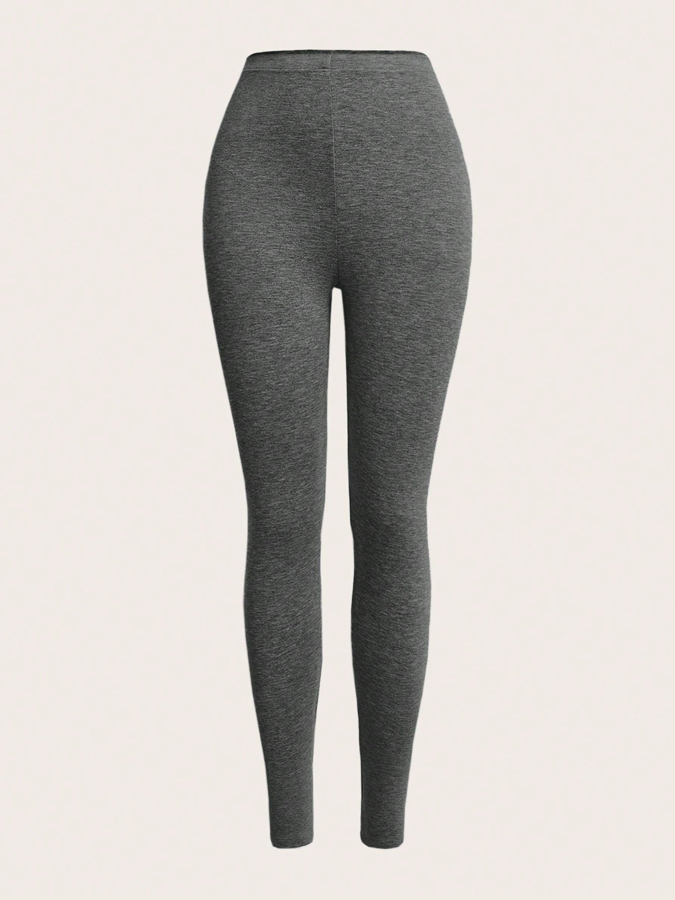 shein ezwear 2 قطعة سروال ضيق بخصر مطاطي بلون أحادي 9