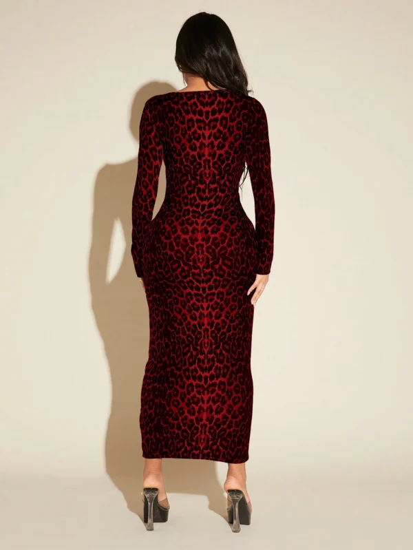 shein sxy فستان نسائي بطبعة الفهد الجذاب 4