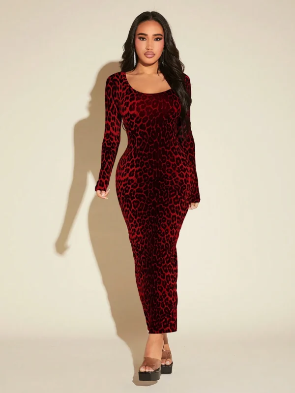 shein sxy فستان نسائي بطبعة الفهد الجذاب 7