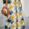 shein holidaya سراويل نسائية بقصة ذات ساق واسعة مطبوعة بزهور، ملابس رمضان 3