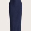 shein ezwear تنورة مرتفعة الخصر محبوكة مع تصميم ريب للصيف 13