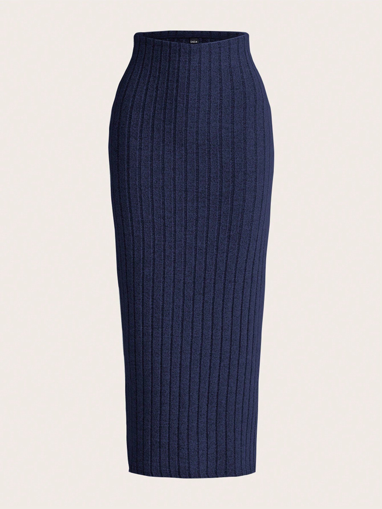 shein ezwear تنورة مرتفعة الخصر محبوكة مع تصميم ريب للصيف 13