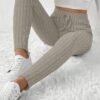 shein frenchy سروال ضيق مضلع مرن بخصر مربوط 10