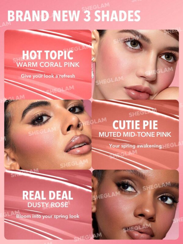 sheglam أحمر خدود سائل color bloom أحمر خدود سائل real مقاوم للماء يدوم طويلاً ذو صبغة عالية لا يتلاشى توهج يدوم طويلاً مكياج خفيف الوزن للوجه حمره بلشر علامة تجارية جمال مكياج ميكب مستحضرات تجميل للنساء الفتيات مثالي لفصل الصيف الربيع مثالي ل y2k أزياء 21