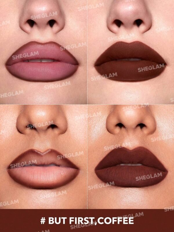 sheglam قلم تحديد الشفاه so lippy ولكن أولاً، قلم تحديد الشفاه الكريمي غير اللامع بلون القهوة، ذو صبغة عالية لا يتلاشى بسهولة، ناعم حريري، لون غير لامع، مكياج الشفاه، حفلة عيد الميلاد يوم ، قلم تحديد الشفاه 16