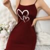 shein فستان النوم البسيط بطبعة القلب للنساء 4