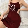 shein فستان النوم البسيط بطبعة القلب للنساء 6