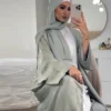 قبالة واحد البثق نسائي عصري وأنيق مع رداء عربي فضفاض ، مناسب للحفلات والارتداء اليومي 5