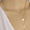 عقد كلافيكولير خفيف فاخر متعدد الطبقات و براق بتصميم بسيط و كلاسيكي 5