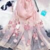 1 قطعة شال نسائي مطرز بخيوط ذهبية وزهور وردية، مناسب للخريف/الشتاء، حماية من الشمس أثناء السفر في الصيف، هدية رائعة للأم، للحفلات 1