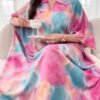 al najma فستان كبير بتصميم الربيع والصيف مع ياقة بولو وأكمام قصيرة مزخرف بطريقة صباغة الربط 3