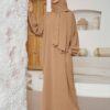 عباية فاشونية كاجوال مع وشاح رأس، قطعة واحدة مناسبة للاستخدام اليومي للنساء، الطول 143 سم 12