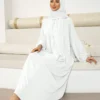 عباية فاشونية كاجوال مع وشاح رأس، قطعة واحدة مناسبة للاستخدام اليومي للنساء، الطول 143 سم 20