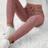 shein frenchy سروال ضيق مضلع مرن بخصر مربوط 3