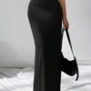 shein ezwear تنورة قلم ضيقة من الأزياء المحبوكة السوداء للنساء shein ezwear تنورة قلم ضيقة من الأزياء المحبوكة السوداء للنساء