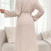 shein ثوب استحمام نسائي ملون، ملابس منزلية، تفاصيل مريحة وأنيقة، ملابس، خريف وشتاء 2