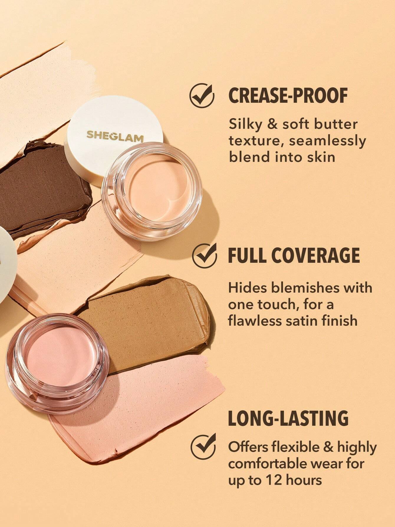 sheglam كريم إخفاء العيوب rapid retouch cream concealer linen كريم إخفاء العيوب rapid retouch cream concealer linen كريم إخفاء العيوب full cover cream concealer يدوم طويلاً مفتح/مُشرق تغطية كاملة/تغطية عالية مصحح خفيف الوزن يدوم طوال اليوم كونسيلر علامة ت 13