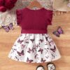 shein فستان كاجوال لكل المناسبات للبنات الرضع مطبوع بفراشة جميلة مع حزام، مناسب للخروج 5