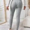 shein frenchy سروال ضيق مضلع مرن بخصر مربوط 12