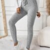 shein frenchy سروال ضيق مضلع مرن بخصر مربوط 14