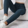 shein frenchy سروال ضيق مضلع مرن بخصر مربوط 9