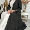 al najma خاصة المرأة البالغة السن ذات الحجم الكبير، رداء شبكي مطرز بالزهور على الطراز العربي، طويل الطول مفتوح من الأمام، متواضع بأكمام طويلة، عباية للاستخدام اليومي/العطلات/حفلات الزفاف/السهرة 2